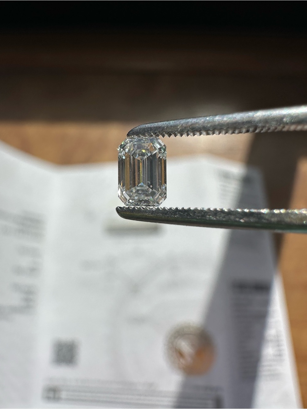 Emerald Cut IGI certified Lab Diamond